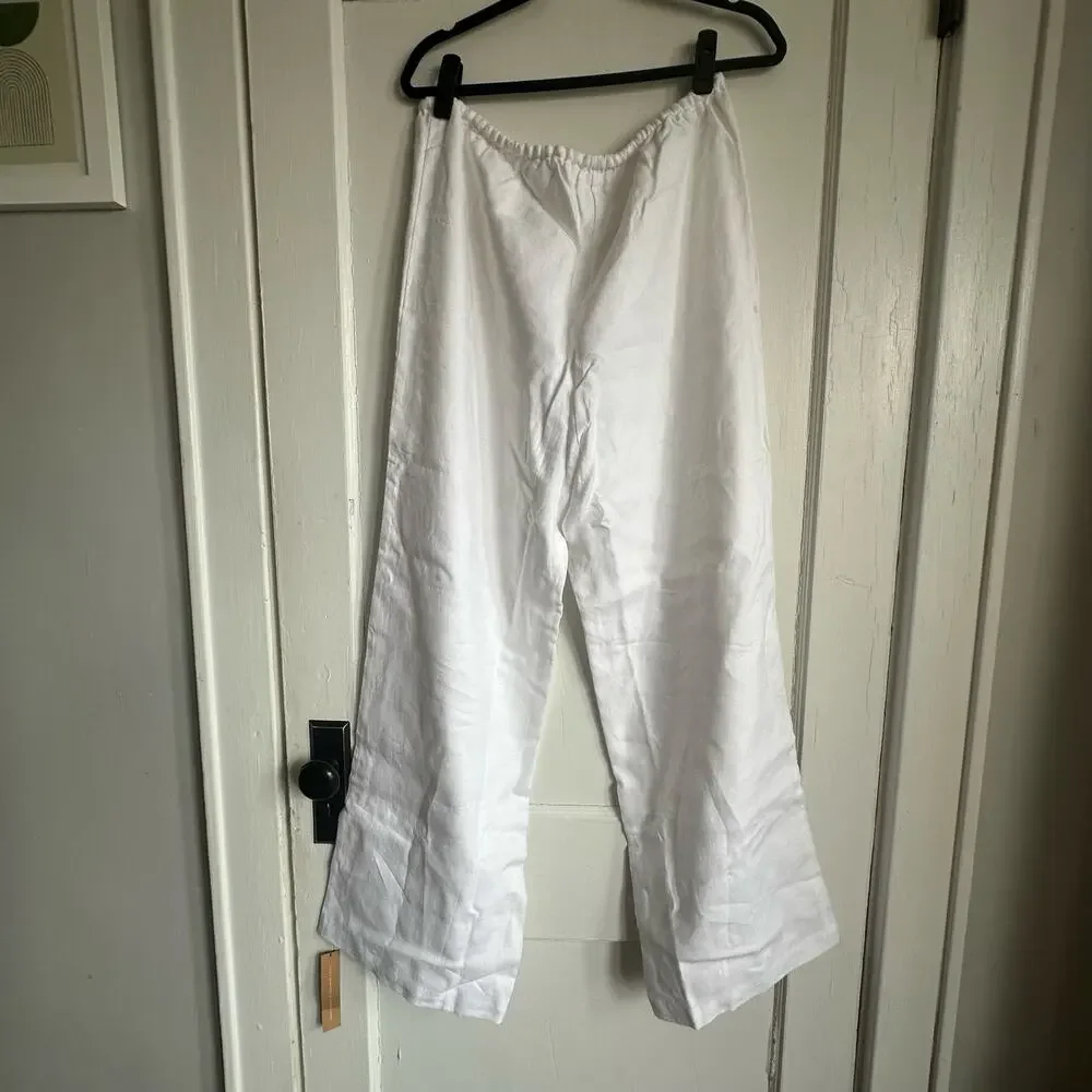 Reformation Jaida Linen Pants White Size XL NWT